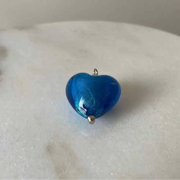 Blue Murano glass  heart shaped pendant‎ - Picture 7 of 7